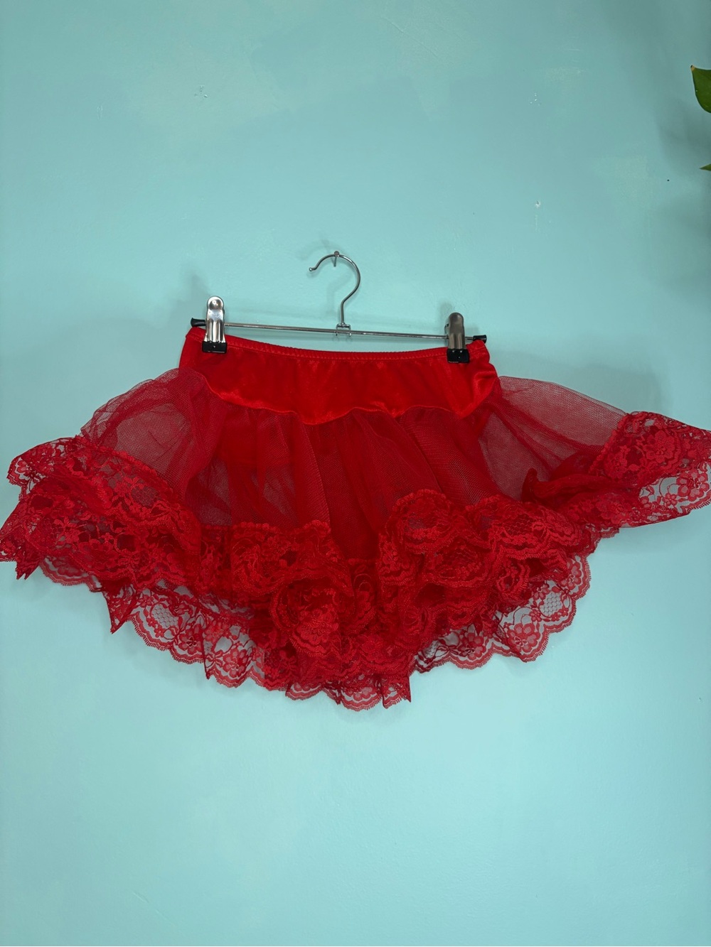 Leg Avenue Red Lace & Tulle Skater Skirt